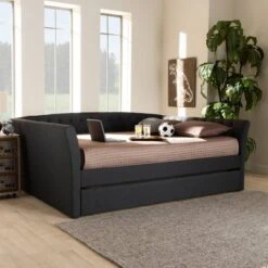 Delora Upholstered Daybed With Trundle - Baxton Studio -Outlet Baxton Studio Store GUEST 004d2daf ec0e 438b a5bd 08b111368b03