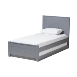 Twin Catalina Modern Classic Mission Style Finished Wood Platform Bed With Trundle - Baxton Studio -Outlet Baxton Studio Store GUEST 00551919 e8da 498f b3a0 6b3f642e2556