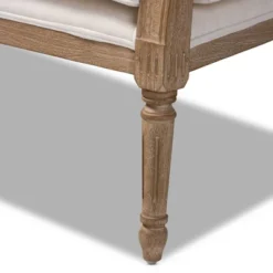Clemence Upholstered Whitewashed Wood Sofa Loveseat Ivory/Oak - Baxton Studio -Outlet Baxton Studio Store GUEST 00d89efc 3a10 4868 ab3f 5ddc162dccd3