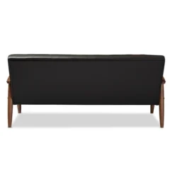 Sorrento Mid-Century Retro Modern Faux Leather Upholstered Wooden 3 Seater Sofa - Baxton Studio -Outlet Baxton Studio Store GUEST 012c5b24 fab0 4cc8 83f8 4c17f536eb81