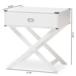 Curtice 1 Drawer Wooden Nightstand White - Baxton Studio -Outlet Baxton Studio Store GUEST 01e5f790 da4d 4799 b980 186f15ffff42