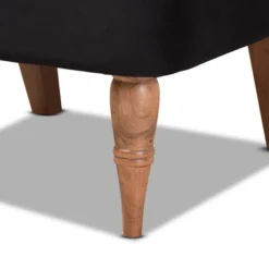 Harmon Velvet Fabric Upholstered And Wood Accent Chair Black/Walnut Brown - Baxton Studio -Outlet Baxton Studio Store GUEST 0248b2fb c399 4899 b325 f6d3fe59e3c7