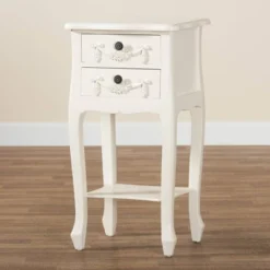 Eliya Wood 2 Drawer Nightstand White - Baxton Studio -Outlet Baxton Studio Store GUEST 024c8d5d ff09 439c b46a 4b1524c8a494