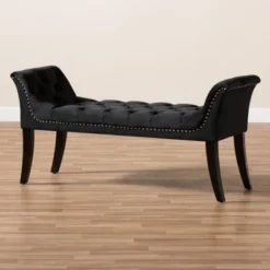 Chandelle Luxe And Contemporary Velvet Upholstered Bench Black - Baxton Studio -Outlet Baxton Studio Store GUEST 02c31847 e8c0 44f2 8371 f828713f6ee8