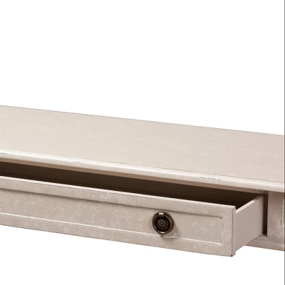 Ariella Whitewashed 1 Drawer Console Table White - Baxton Studio 5 Ariella Whitewashed 1 Drawer Console Table White - Baxton Studio - Image 5