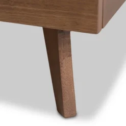 Soloman Mid - Century Modern Fabric And Walnut Finished Wood Platform Bed - Baxton Studio -Outlet Baxton Studio Store GUEST 03c9c00e e739 4116 b976 7e63afc66c1c