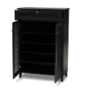 Shelf Wood Shoe Storage Cabinet With Drawer Coolidge Black - Baxton Studio