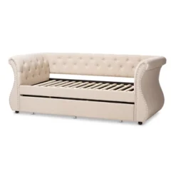 Twin Cherine Classic And Contemporary Fabric Upholstered Daybed With Trundle Beige - Baxton Studio -Outlet Baxton Studio Store GUEST 04b6a30d 9ca6 43e3 a4f8 bbadf5ecd71b