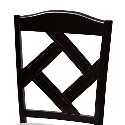 Set Of 2 Ruth Espresso Finished Dining Chair Gray/ Brown - Baxton Studio 5 Set Of 2 Ruth Espresso Finished Dining Chair Gray/ Brown - Baxton Studio - Image 5