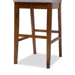 2pc Gideon Fabric Upholstered And Wood Barstool Set Gray/Walnut Brown - Baxton Studio -Outlet Baxton Studio Store GUEST 050cdc09 eb9f 4689 b428 386445904d45
