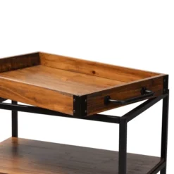 Capri Oak And Finished Mobile Metal Bar Cart With Stemware Rack Brown - Baxton Studio 13 Capri Oak And Finished Mobile Metal Bar Cart With Stemware Rack Brown - Baxton Studio -Outlet Baxton Studio Store GUEST 062c2650 2cce 4773 98c4 e79027f316e8