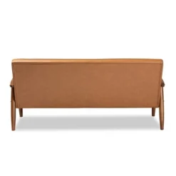 Sorrento Mid-Century Faux Leather Upholstered Wood Sofa Walnut/Brown - Baxton Studio -Outlet Baxton Studio Store GUEST 06df0fe4 cd84 430b b71a a2531ea3aa61
