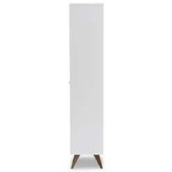 Baxton Studio Serafino And Walnut Finished Wood Wine Cabinet White/Brown - BaxtonStudio -Outlet Baxton Studio Store GUEST 072c2365 c709 4047 a96e e5f0e7fa951d