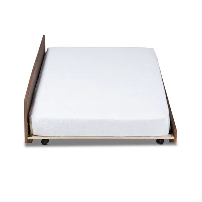 Twin Toveli Trundle Bed Ash Walnut - Baxton Studio 1 Twin Toveli Trundle Bed Ash Walnut - Baxton Studio