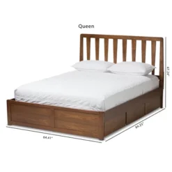 Queen Raurey Modern And Contemporary Walnut Finished Storage Platform Bed Brown - Baxton Studio -Outlet Baxton Studio Store GUEST 08dffa65 d4a8 4bd2 8e1d 83b3cfb64867