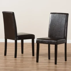Set Of 2 Mia Modern And Contemporary Faux Leather Upholstered Dining Chairs Dark Brown - Baxton Studio -Outlet Baxton Studio Store GUEST 09c3a81e 6722 4ea1 ab79 2de52c0a8df6