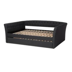 Delora Upholstered Daybed With Trundle - Baxton Studio -Outlet Baxton Studio Store GUEST 0a80230b 0220 46fd 8953 5d2620e7929e