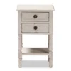 Lenore Country Cottage Farmhouse 2 Drawer Nightstand White - Baxton Studio
