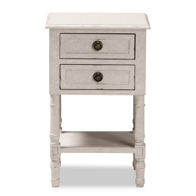 Lenore Country Cottage Farmhouse 2 Drawer Nightstand White - Baxton Studio 1 Lenore Country Cottage Farmhouse 2 Drawer Nightstand White - Baxton Studio
