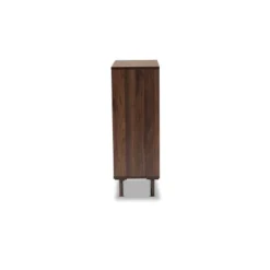 2 Door Meike Two-Tone Wood Shoe Cabinet Walnut/White - Baxton Studio -Outlet Baxton Studio Store GUEST 0c275a35 2423 475b a521 06f1d0611fc8