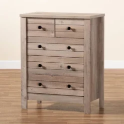Derek Natural Wood 5 Drawer Chest Brown - Baxton Studio -Outlet Baxton Studio Store GUEST 0cb61e63 4a40 4d29 9525 10e4d7dd3b6b