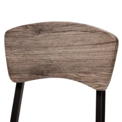 5pc Marcus Metal And Rustic Oak Finished Wood Dining Set Black/Oak - Baxton Studio -Outlet Baxton Studio Store GUEST 0cdffce3 d6d2 4a91 8a57 4f38312db450