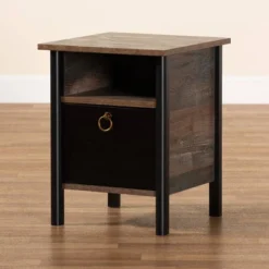 Vaughan Two-Tone Rustic Finished Wood Nightstand Walnut - Baxton Studio 11 Vaughan Two-Tone Rustic Finished Wood Nightstand Walnut - Baxton Studio -Outlet Baxton Studio Store GUEST 0ce80763 d244 4e18 ad69 3be14af8b083