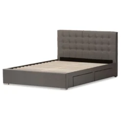 King Rene Modern And Contemporary Fabric 4-Drawer Storage Platform Bed Gray - Baxton Studio -Outlet Baxton Studio Store GUEST 0d5c5ed0 b8dd 49d0 b2fc e447b7ee581d