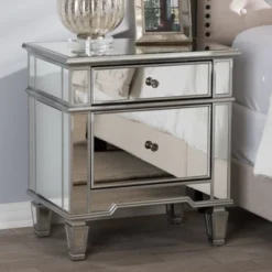 Sussie Hollywood Regency Glamour Style Mirrored 2 - Drawer Nightstand - Baxton Studio -Outlet Baxton Studio Store GUEST 0d6d95f6 0e0c 4502 a304 62e4d9699beb