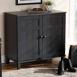 Shelf Wood Shoe Storage Cabinet Glidden Finished Dark Gray - Baxton Studio -Outlet Baxton Studio Store GUEST 0d7623e2 05e9 426e 9b48 1bd11daf7509