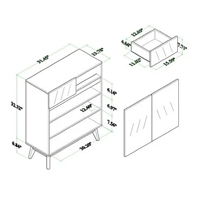 Hartman Wood Shoe Cabinet Walnut Brown - Baxton Studio 3 Hartman Wood Shoe Cabinet Walnut Brown - Baxton Studio - Image 3