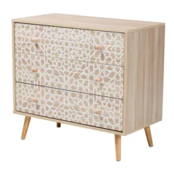 Beau Two-Tone Wood 3 Drawer Storage Cabinet White/Natural Brown - Baxton Studio -Outlet Baxton Studio Store GUEST 0ddd5b5a 09d6 473e bba2 17946c75c028