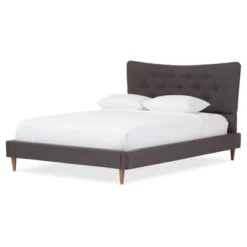 Hannah Mid - Century Modern Fabric Platform Bed - Baxton Studio -Outlet Baxton Studio Store GUEST 0ed83d81 7245 4501 96f0 11e86ac7046b