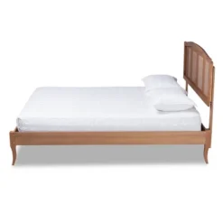 Marieke Wood Platform Bed Ash Walnut - Baxton Studio