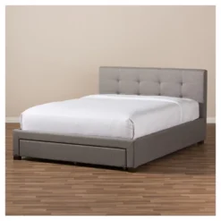Brandy Modern And Contemporary Fabric Upholstered Platform Bed With Storage Drawer - Baxton Studio -Outlet Baxton Studio Store GUEST 0fa15313 2d73 415d acb3 dded806eb812