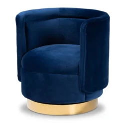 Saffi Velvet Upholstered Swivel Accent Chair - Baxton Studio -Outlet Baxton Studio Store GUEST 0fa179ef a130 432d b80d 9c4f65d81109