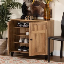 Glidden Wood 2 Door Shoe Storage Cabinet Oak Brown - Baxton Studio 18 Glidden Wood 2 Door Shoe Storage Cabinet Oak Brown - Baxton Studio -Outlet Baxton Studio Store GUEST 10495b96 d00f 4517 97db 5af826ac93dc