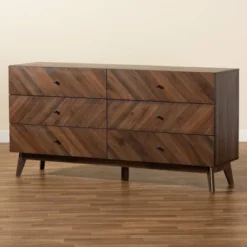 Hartman Wood 6 Drawer Dresser Walnut Brown - Baxton Studio -Outlet Baxton Studio Store GUEST 1088883d 7b01 460f 8f79 995e7baeadc5