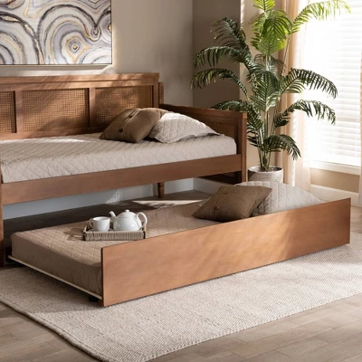 Twin Toveli Trundle Bed Ash Walnut - Baxton Studio 3 Twin Toveli Trundle Bed Ash Walnut - Baxton Studio - Image 3
