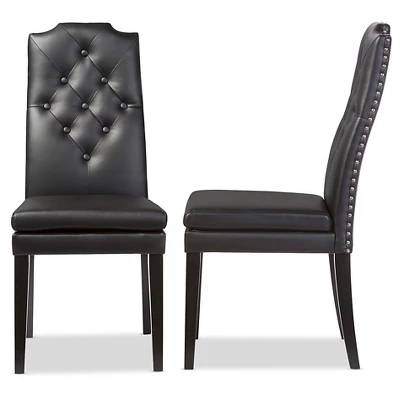 Set Of 2 Dylin Modern And Contemporary Faux Leather Dining Chairs - Baxton Studio 1 Set Of 2 Dylin Modern And Contemporary Faux Leather Dining Chairs - Baxton Studio