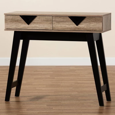 Wales Wood 2 Drawer Console Table Light Brown - Baxton Studio 8 Wales Wood 2 Drawer Console Table Light Brown - Baxton Studio - Image 8