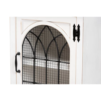 Faron Wood 1 Door Nightstand White/Oak Brown - Baxton Studio 4 Faron Wood 1 Door Nightstand White/Oak Brown - Baxton Studio - Image 4