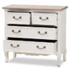 Amalie 4 Drawer Accent Dresser White/Oak - Baxton Studio