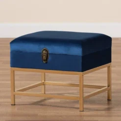 Aliana Fabric And Metal Ottoman Navy Blue/Gold - Baxton Studio 15 Aliana Fabric And Metal Ottoman Navy Blue/Gold - Baxton Studio -Outlet Baxton Studio Store GUEST 120c93d3 0fff 4269 8e83 101ed4ce12d6