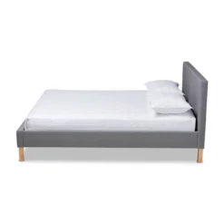 King Aneta Platform Bed Gray - Baxton Studio