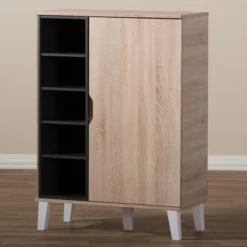 Adelina Mid - Century Modern 1 - Door Wood Shoe Cabinet - Brown - Baxton Studio 12 Adelina Mid - Century Modern 1 - Door Wood Shoe Cabinet - Brown - Baxton Studio -Outlet Baxton Studio Store GUEST 12d706ef fd89 44a8 b23e 01f88a8d3dba