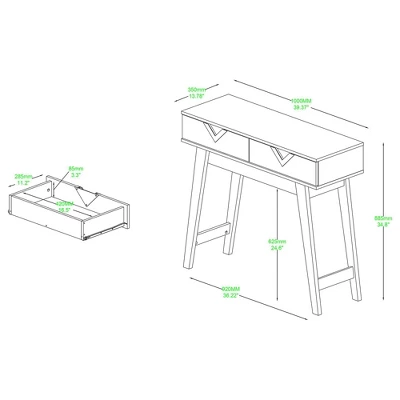 Wales Wood 2 Drawer Console Table Light Brown - Baxton Studio 10 Wales Wood 2 Drawer Console Table Light Brown - Baxton Studio - Image 10