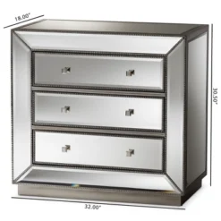 Edeline Hollywood Regency Glamour Style Mirrored 3 Drawer Chest Baxton Studio 9 Edeline Hollywood Regency Glamour Style Mirrored 3 Drawer Chest Baxton Studio -Outlet Baxton Studio Store GUEST 134b4bb9 2f89 46b7 b8b1 310f48aab483