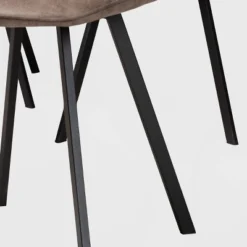 Set Of 4 Filicia Imitation Leather Upholstered Metal Dining Chairs Gray/Brown - Baxton Studio -Outlet Baxton Studio Store GUEST 137754ba 3e37 4c41 821e a2f5e2d669de