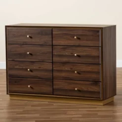 Cormac Wood And Metal 8 Drawer Dresser Walnut Brown/Gold - Baxton Studio -Outlet Baxton Studio Store GUEST 14845297 4006 47a5 bdc4 675c88bbd7b9